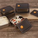 Kit com 16 Potes de Aço Inoxidável Linha Premium, com Tampas Antivazamento, Resistentes ao Freezer e a Altas Temperaturas